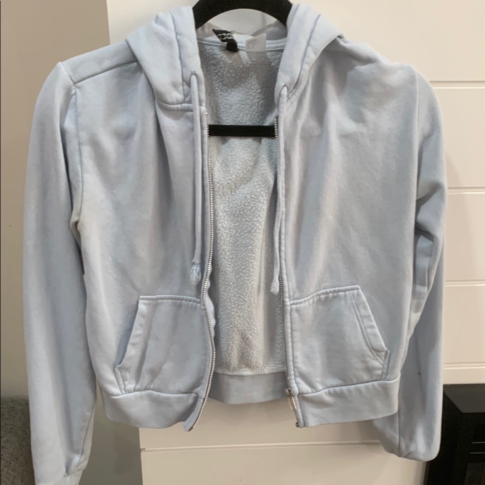 Light Blue Zip-Up Hoodie